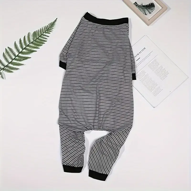 Enterizo a rayas para perros, cómodo atuendo para mascotas, enterizo para mascotas 