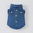 Chaqueta de Perro de Denim Azul Chic - Abrigo de Poliéster Lindo y Elegante para Razas Pequeñas a Medianas, Perfecto para Primavera/Otoño