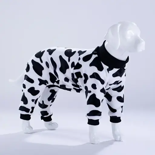 Pijamas para Perros con Estampado de Leopardo Acogedores - Cálido, Suave y de Poliéster para Todas las Estaciones, Estilo Fácil de Poner, Ajuste para Razas Medianas a Grandes - Ropa de Descanso Cómoda y Relajante para Perros, Pijamas Navideños para Perros